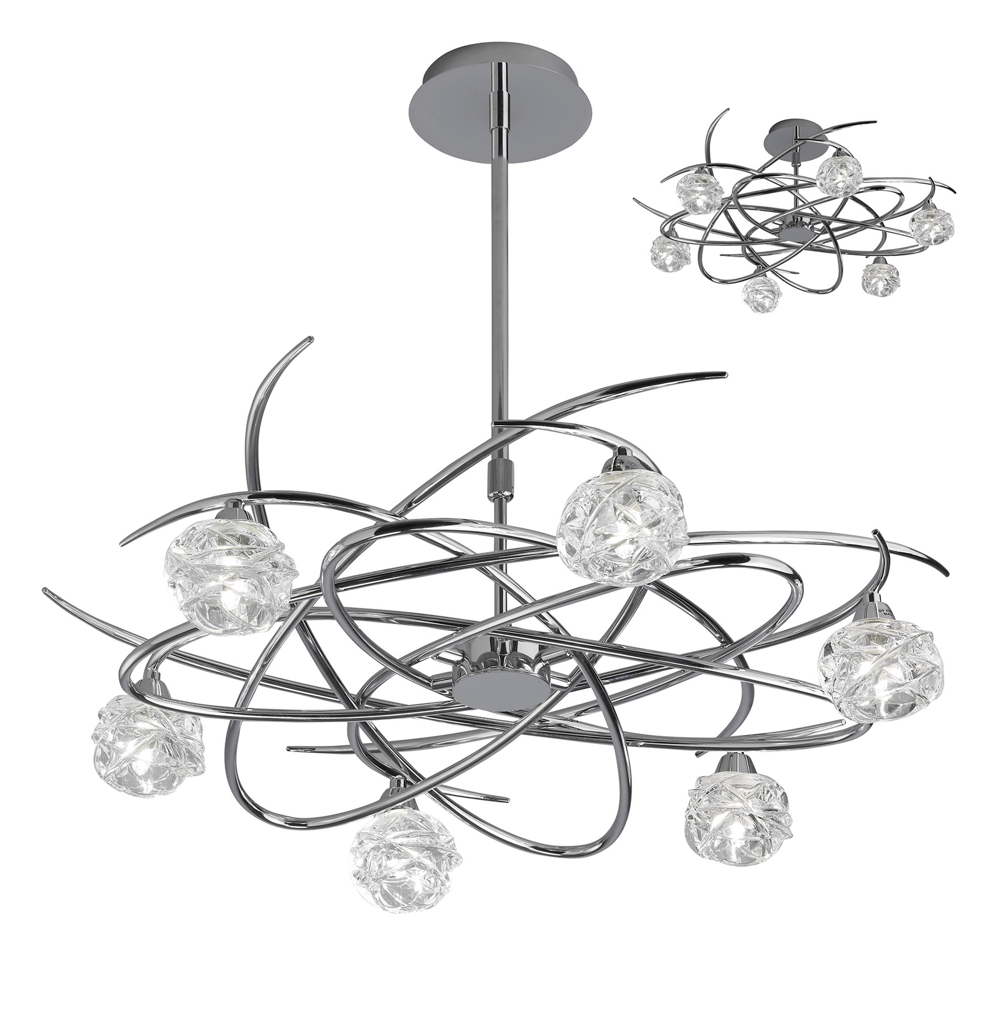 Maremagnum Polished Chrome Ceiling Lights Mantra Multi Arm Fittings Maremagnum Polished Chrome Ceiling Lights Mantra Multi Arm Fittings